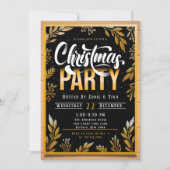 Kerstfeest in zwart-wit en goud kaart (Voorkant)