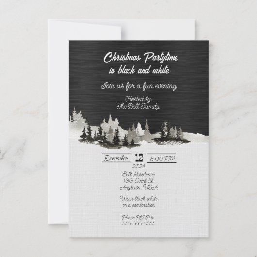 Kerstfeest in zwart-wit kaart (Voorkant)