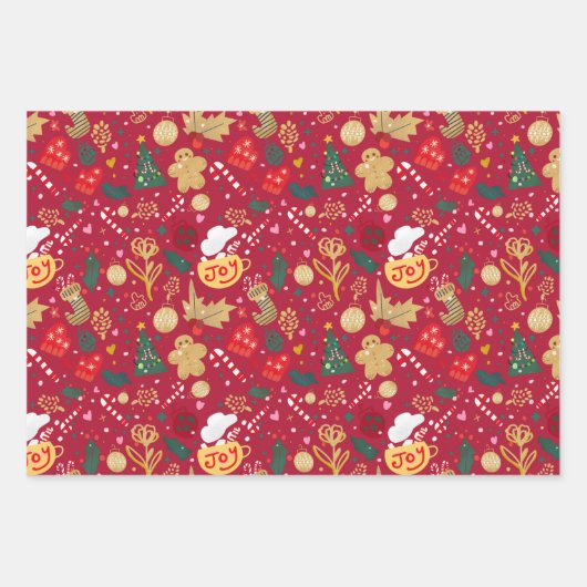 kerstfeest inpakpapier vel (Voorkant 3)