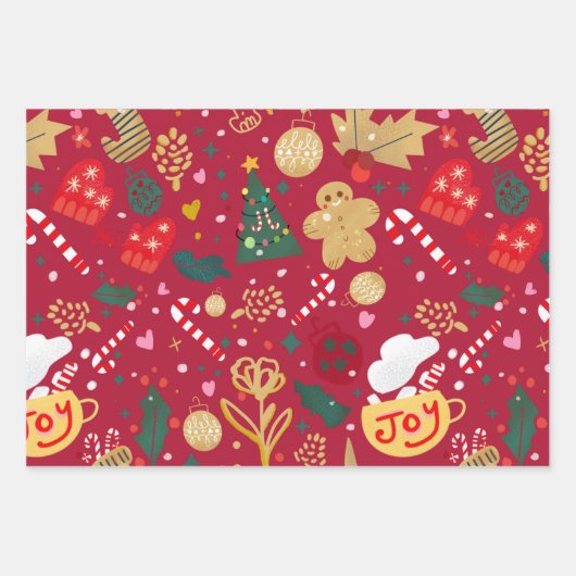 kerstfeest inpakpapier vel (Voorkant 2)