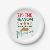 kerstfeest is het seizoen dat je meemaakt papieren bordje (Voorkant)