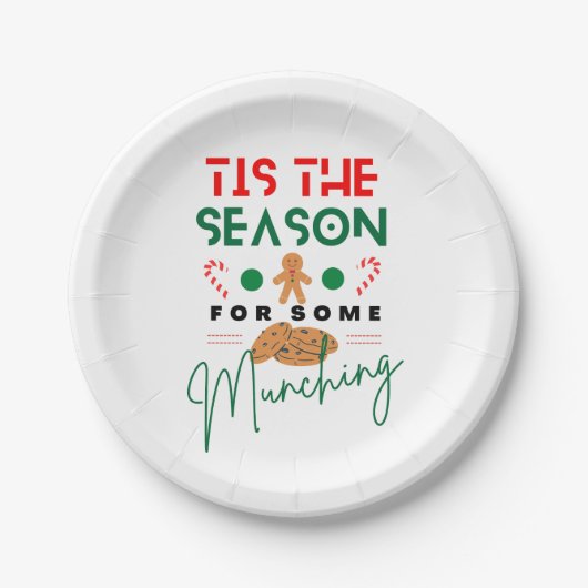 kerstfeest is het seizoen dat je meemaakt papieren bordje (Voorkant)