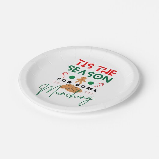 kerstfeest is het seizoen dat je meemaakt papieren bordje (Gekanteld)