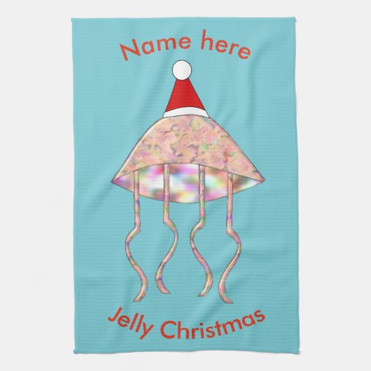 kerstfeest Jellyfish Custom Towel Theedoek (Verticaal)