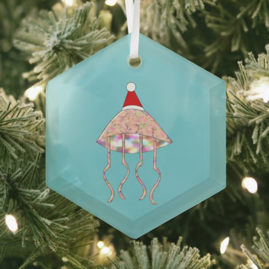 kerstfeest Jellyfish Glas Ornament (Insitu)