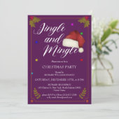 Kerstfeest Jingle en Mingle Paarse thema Kaart (Staand voorkant)