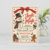 Kerstfeest Jingle & Mingle Kaart (Staand voorkant)