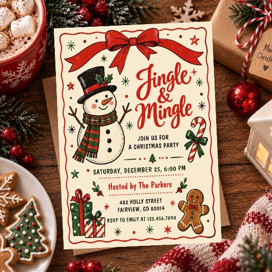 Kerstfeest Jingle & Mingle Kaart