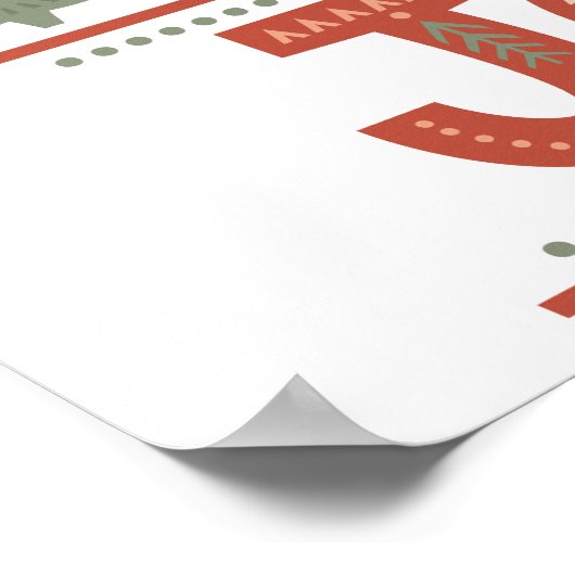 Kerstfeest Joy Boho Holiday Poster (Hoek)