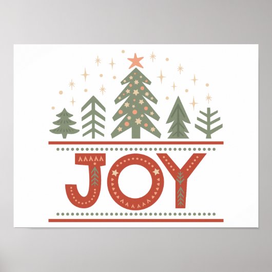 Kerstfeest Joy Boho Holiday Poster (Voorkant)