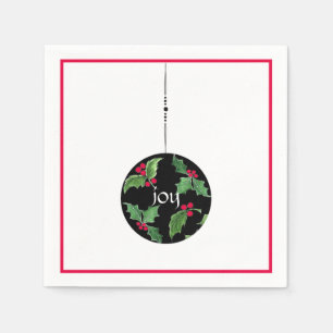 Kerstfeest Joy Cocktail Napkin Servet