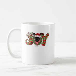 Kerstfeest Joy Dwarf Stocking Black Bulldog Koffiemok