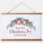 Kerstfeest Joy Evergreen Bouquet Hangend Wandkleed (Voorkant)