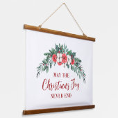 Kerstfeest Joy Evergreen Bouquet Hangend Wandkleed (Gebogen)