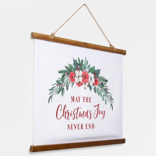 Kerstfeest Joy Evergreen Bouquet Hangend Wandkleed (Gebogen)