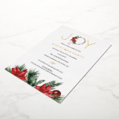 Kerstfeest Joy Foliage Wreate Folie Uitnodiging (Gedraaid)