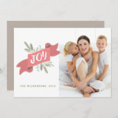 Kerstfeest Joy Holiday Banner Fotogroet Feestdagenkaart (Voorkant / Achterkant)