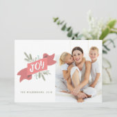 Kerstfeest Joy Holiday Banner Fotogroet Feestdagenkaart (Staand voorkant)