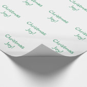 Kerstfeest Joy Holiday Green Font Cadeaupapier (Hoek)