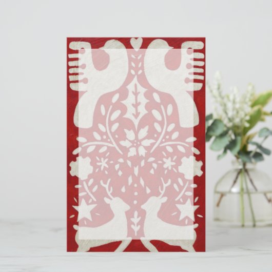 Kerstfeest Joy I Briefpapier (Staand voorkant)