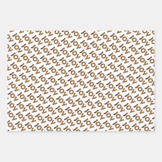 Kerstfeest Joy Leopard Pattern Inpakpapier Vel (Voorkant 3)