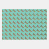 Kerstfeest Joy Leopard Pattern Inpakpapier Vel (Voorkant)