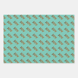 Kerstfeest Joy Leopard Pattern Inpakpapier Vel