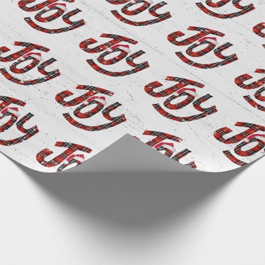 Kerstfeest Joy Tartan Pset Cadeaupapier (Hoek)