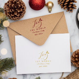 Kerstfeest Joy to the World Quote Whimsical Script Rubberstempel