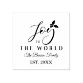 Kerstfeest Joy to the World Quote Whimsical Script Rubberstempel (Afrduk)