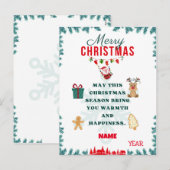 KERSTFEEST KAAART FEESTDAGENKAART (Voorkant / Achterkant)