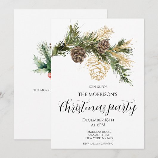 kerstfeest kaart (Voorkant / Achterkant)