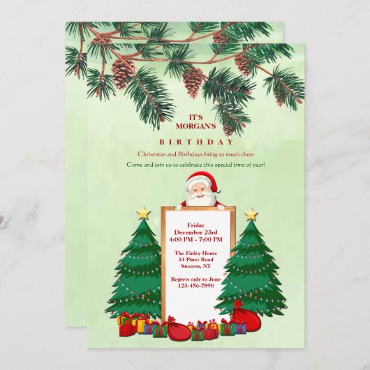 kerstfeest kaart (Voorkant / Achterkant)