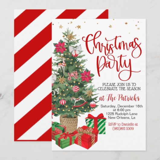 kerstfeest kaart (Voorkant / Achterkant)