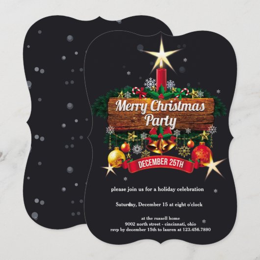 kerstfeest kaart (Voorkant / Achterkant)