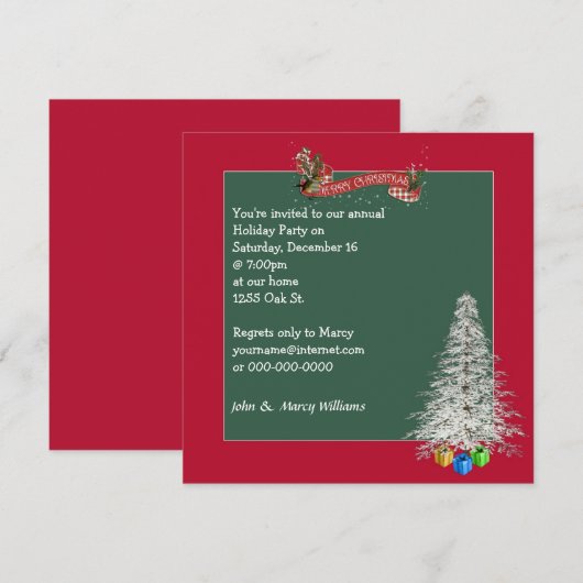 kerstfeest kaart (Voorkant / Achterkant)