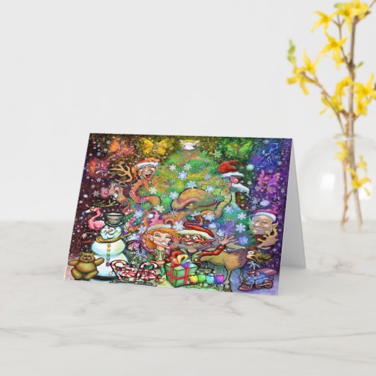 kerstfeest kaart (Gele Bloem)