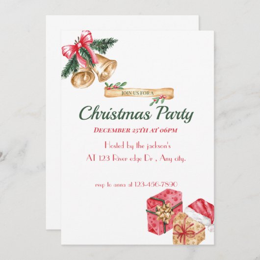 kerstfeest kaart (Voorkant / Achterkant)