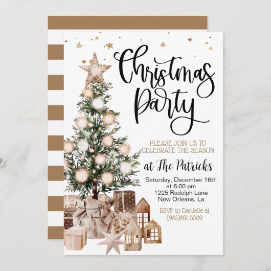 kerstfeest kaart (Voorkant / Achterkant)