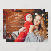 Kerstfeest Kaart Baby Aankondigingsfoto (Voorkant / Achterkant)