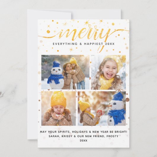 KERSTFEEST Kaart + Kleurafgestemde Typografie (Voorkant)