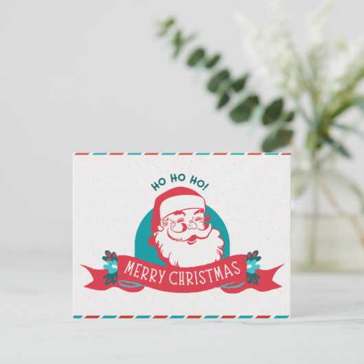 Kerstfeest Kaart met de Kerstman: Deel de magie (Staand voorkant)