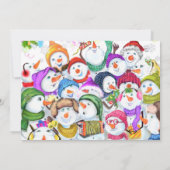 Kerstfeest Kaart met Happy Snowmans Party (Achterkant)