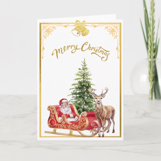 Kerstfeest Kaart "Santa komt eraan" (Voorkant)