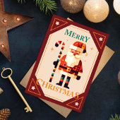 Kerstfeest Kaart van de Kerstman met snoepriet