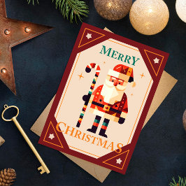 Kerstfeest Kaart van de Kerstman met snoepriet