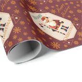 Kerstfeest Kaart van de Kerstman met snoepriet Cadeaupapier (Rol Hoek)