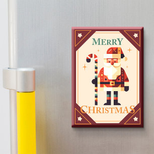 Kerstfeest Kaart van de Kerstman met snoepriet Magneet