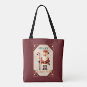 Kerstfeest Kaart van de Kerstman met snoepriet Tote Bag (Achterkant)