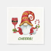 Kerstfeest Kabouter proost Servet (Voorkant)